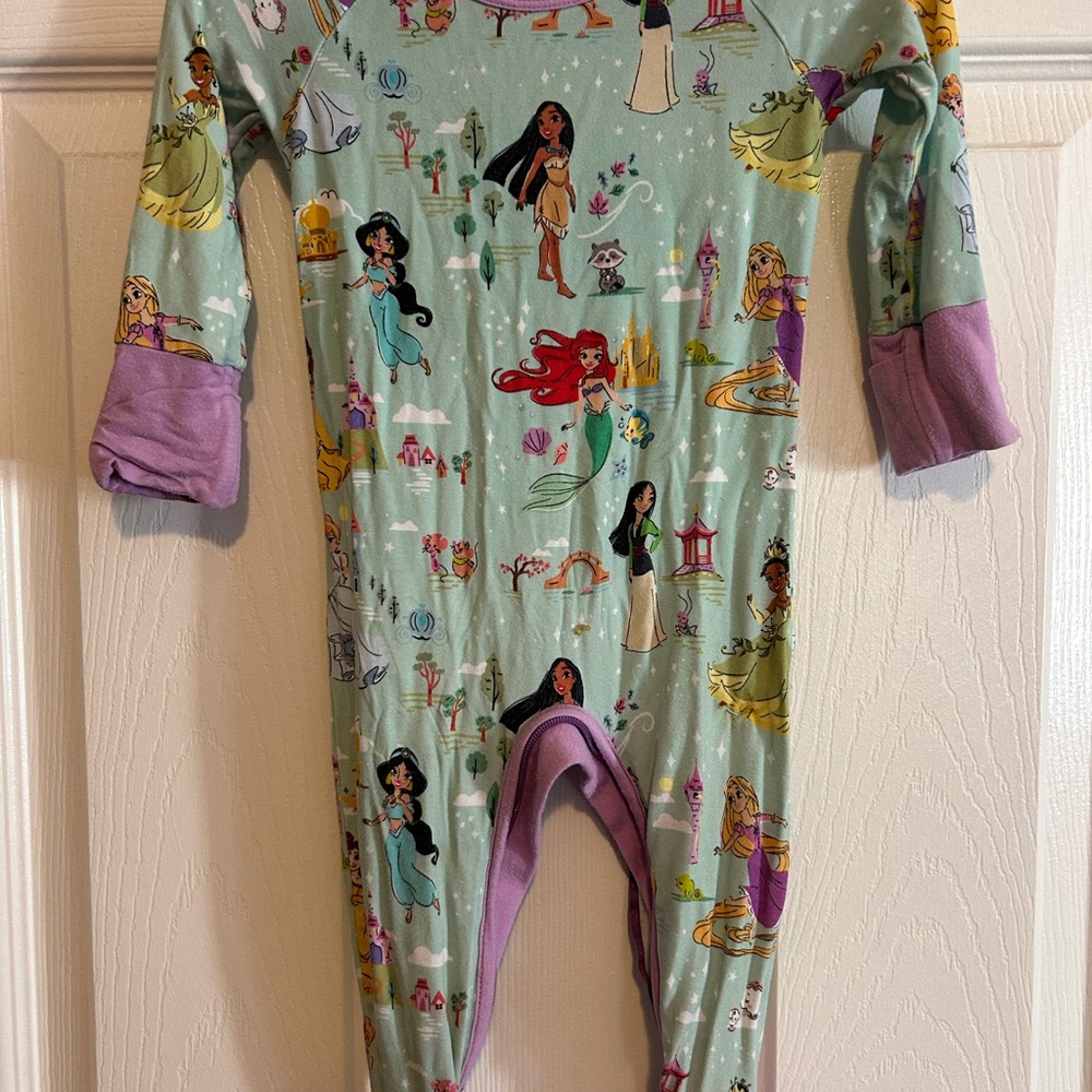 Little Sleepies Whimsical Green and Purple Footies